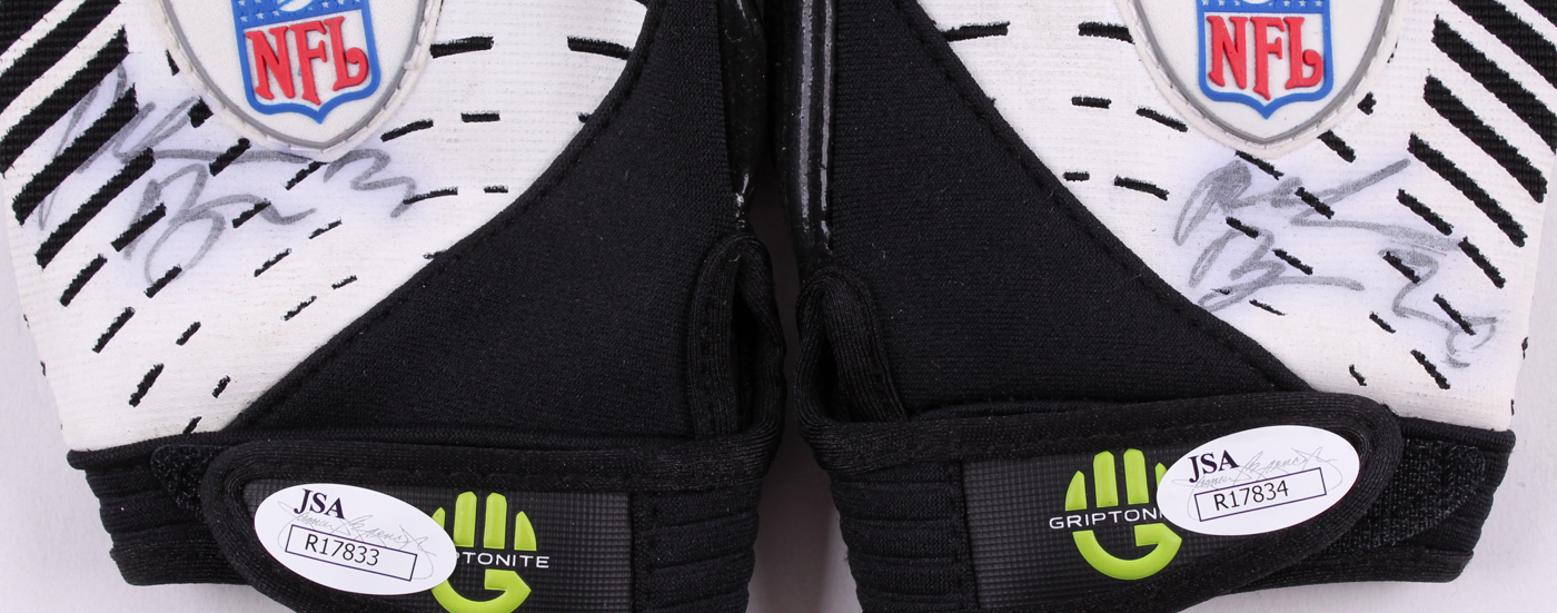 Ralph Brown Signed Pair of (2) NFL Equipment Game-Used Football Gloves (JSA COA) at PristineAuction.com Ralph Brown Signed Pair of (2) NFL Equipment Game-Used Football Gloves (JSA COA) at PristineAuction.com