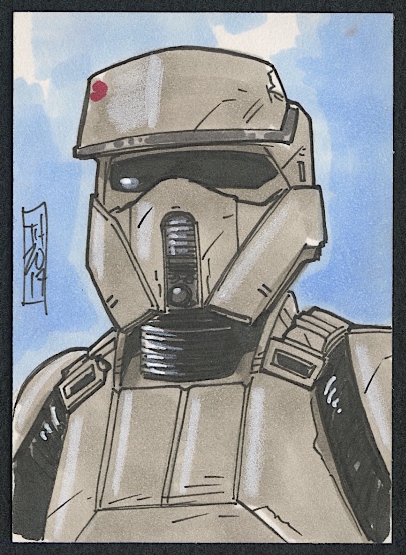 Imperial Shoretrooper "Star Wars" Sketch Card by Tom Hodges (1/1 Original Art) at PristineAuction.com Imperial Shoretrooper "Star Wars" Sketch Card by Tom Hodges (1/1 Original Art) at PristineAuction.com