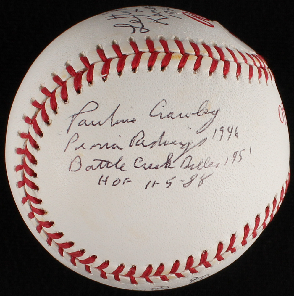 Hall of Fame OL Baseball Signed by (4) with Dottie Kamenshek, Pauline Crawley, Marge Wenzell & Alice "Lefty" Hohlmayer (PSA LOA) at PristineAuction.com Hall of Fame OL Baseball Signed by (4) with Dottie Kamenshek, Pauline Crawley, Marge Wenzell & Alice "Lefty" Hohlmayer (PSA LOA) at PristineAuction.com