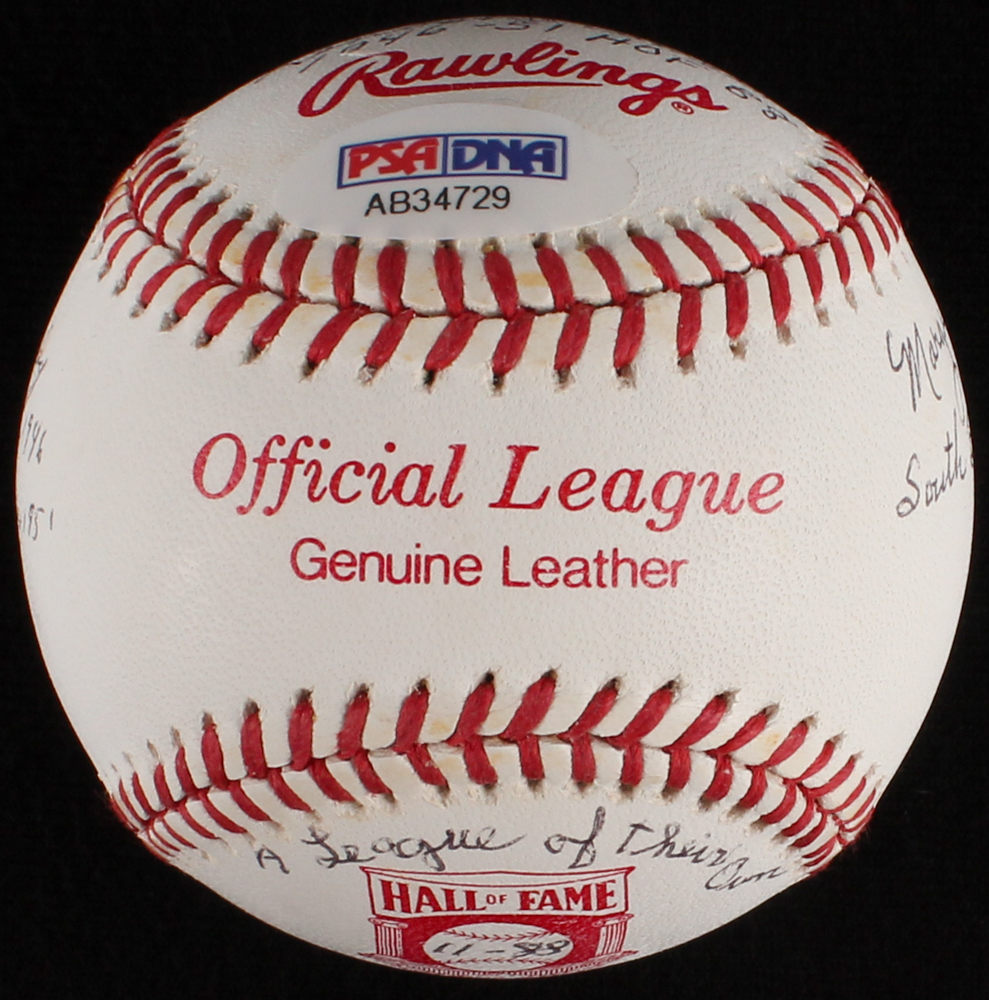 Hall of Fame OL Baseball Signed by (4) with Dottie Kamenshek, Pauline Crawley, Marge Wenzell & Alice "Lefty" Hohlmayer (PSA LOA) at PristineAuction.com Hall of Fame OL Baseball Signed by (4) with Dottie Kamenshek, Pauline Crawley, Marge Wenzell & Alice "Lefty" Hohlmayer (PSA LOA) at PristineAuction.com