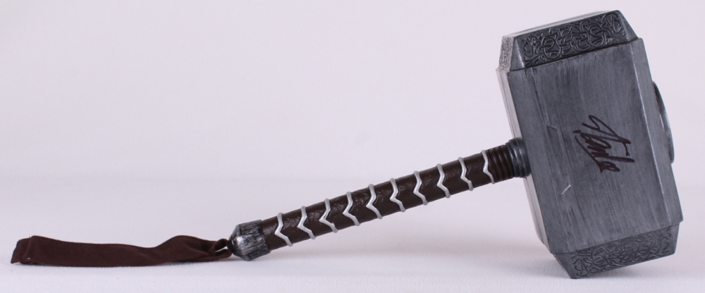 Stan Lee Signed Thor Hammer Movie Prop Replica (Lee Hologram) at PristineAuction.com Stan Lee Signed Thor Hammer Movie Prop Replica (Lee Hologram) at PristineAuction.com