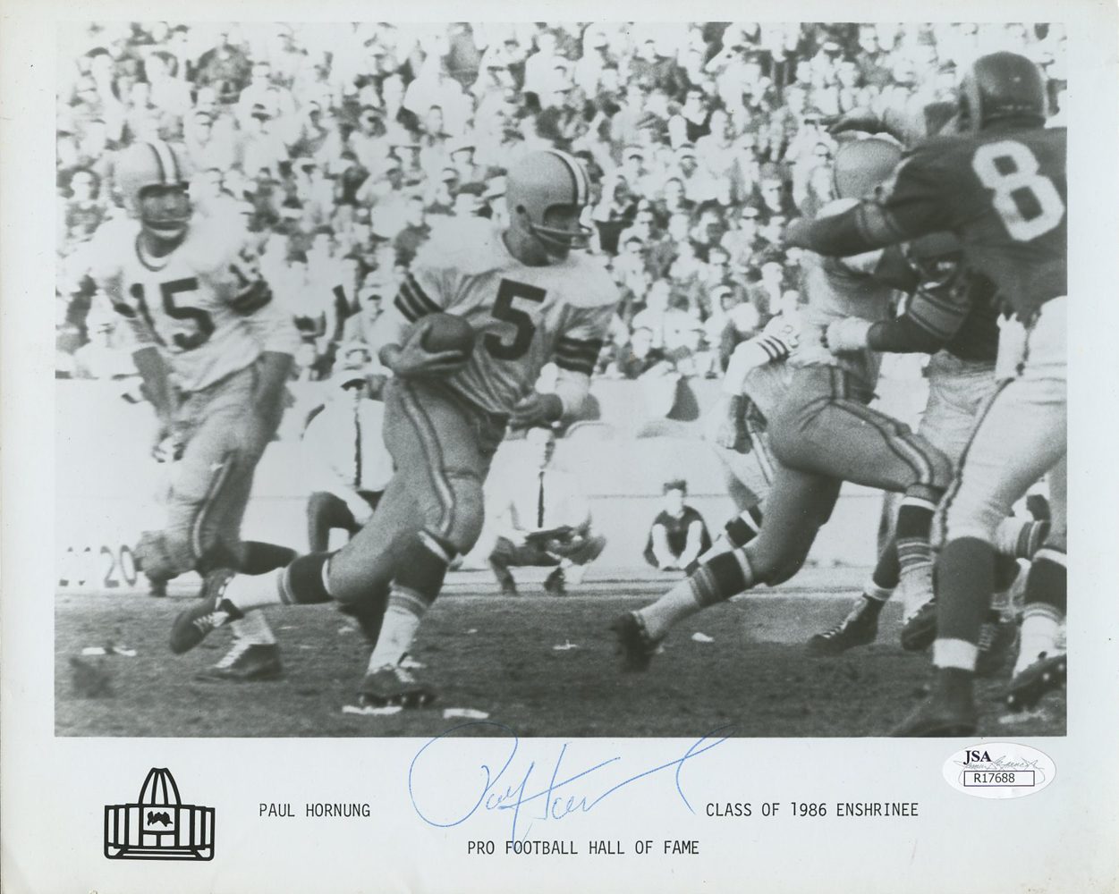 Paul Hornung Signed Pro Football Hall of Fame Class of 1986 Enshrinee 8x10 Photo (JSA COA) at PristineAuction.com Paul Hornung Signed Pro Football Hall of Fame Class of 1986 Enshrinee 8x10 Photo (JSA COA) at PristineAuction.com