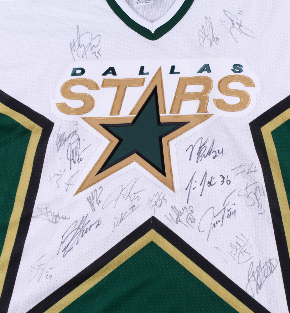 Dallas Stars Jersey Team-Signed by (21) with Mike Modano, Steve Ott, Stu Barnes, Trevor Daley, Marty Turco, Nathan Perrott (JSA ALOA) at PristineAuction.com Dallas Stars Jersey Team-Signed by (21) with Mike Modano, Steve Ott, Stu Barnes, Trevor Daley, Marty Turco, Nathan Perrott (JSA ALOA) at PristineAuction.com