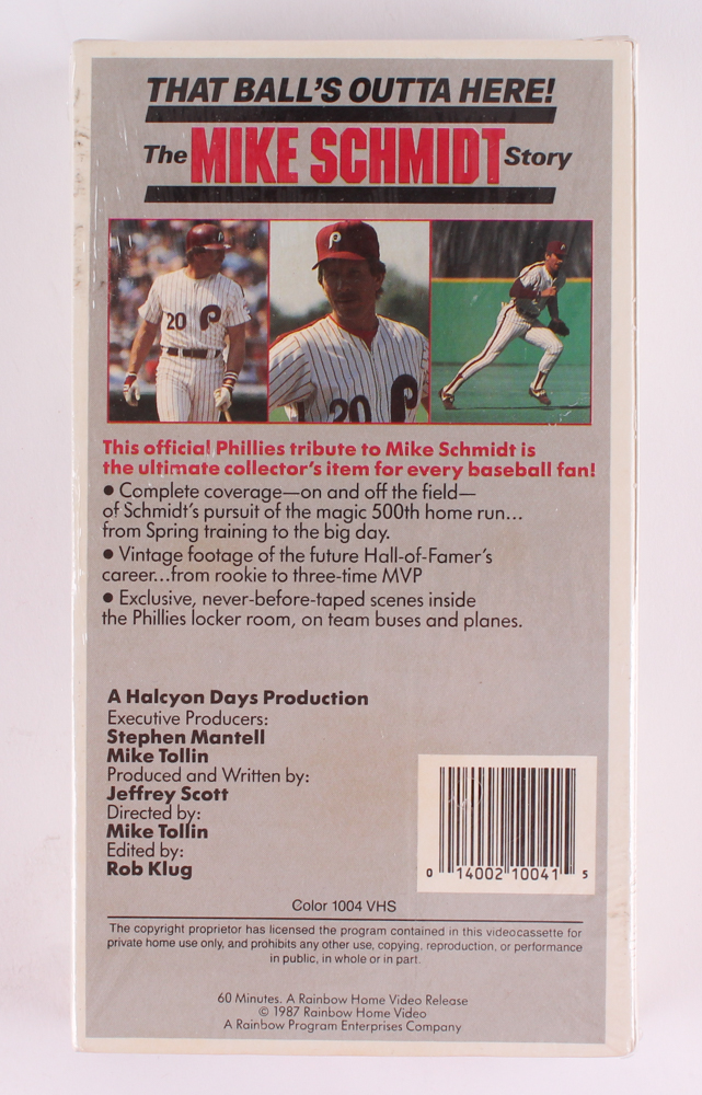 Mike Schmidt Signed "That Ball's Outta Here!" VHS Tape (SOP COA) at PristineAuction.com Mike Schmidt Signed "That Ball's Outta Here!" VHS Tape (SOP COA) at PristineAuction.com