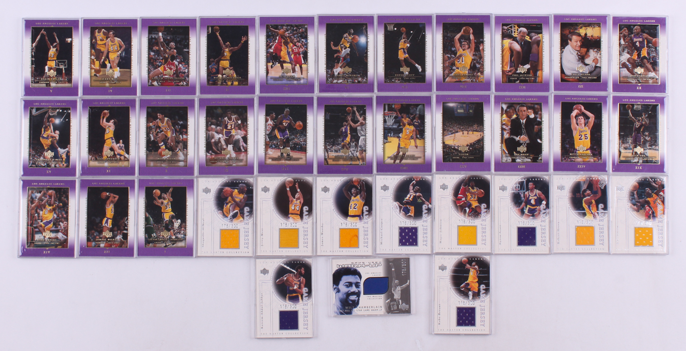 Lot of (36) LE 2000 Upper Deck Lakers Master Collection Basketball Cards With High Quality Display Case at PristineAuction.com Lot of (36) LE 2000 Upper Deck Lakers Master Collection Basketball Cards With High Quality Display Case at PristineAuction.com