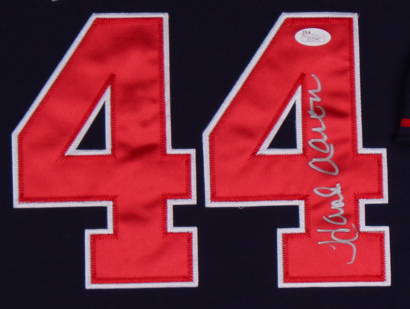Hank Aaron Signed Braves 35x39 Custom Framed Jersey Display (JSA) at PristineAuction.com Hank Aaron Signed Braves 35x39 Custom Framed Jersey Display (JSA) at PristineAuction.com