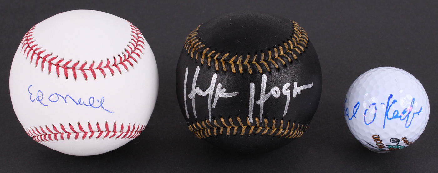 Lot of (3) Movie Star Signed Items with Hulk Hogan, Ed O'Neill & Michael O'Keefe (Schwartz COA) at PristineAuction.com Lot of (3) Movie Star Signed Items with Hulk Hogan, Ed O'Neill & Michael O'Keefe (Schwartz COA) at PristineAuction.com