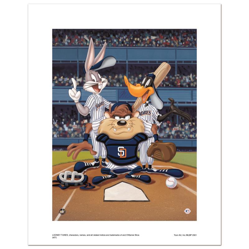 Warner Bros. "At the Plate (Padres)" Numbered LE 16x20 Giclee at PristineAuction.com Warner Bros. "At the Plate (Padres)" Numbered LE 16x20 Giclee at PristineAuction.com