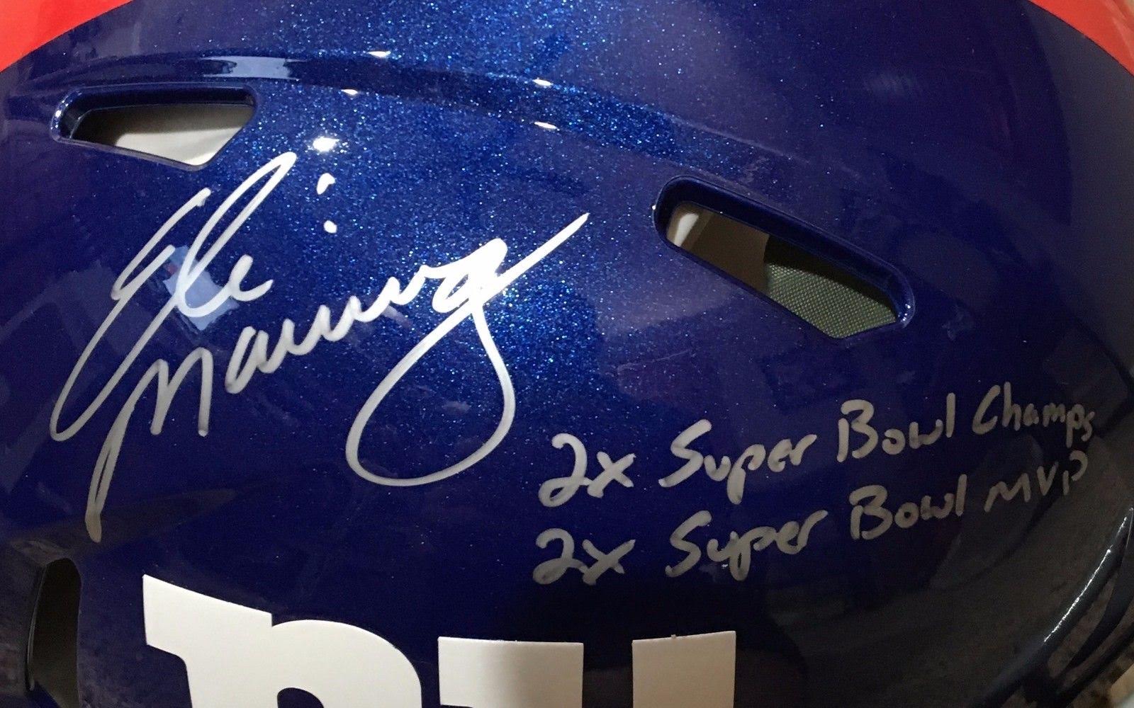 Eli Manning Signed Limited Edition Giants Full-Size Authentic Pro-Line Speed Helmet Inscribed "2x Super Bowl Champs" & "2x Super Bowl MVP" #10/10 (Steiner COA) at PristineAuction.com Eli Manning Signed Limited Edition Giants Full-Size Authentic Pro-Line Speed Helmet Inscribed "2x Super Bowl Champs" & "2x Super Bowl MVP" #10/10 (Steiner COA) at PristineAuction.com