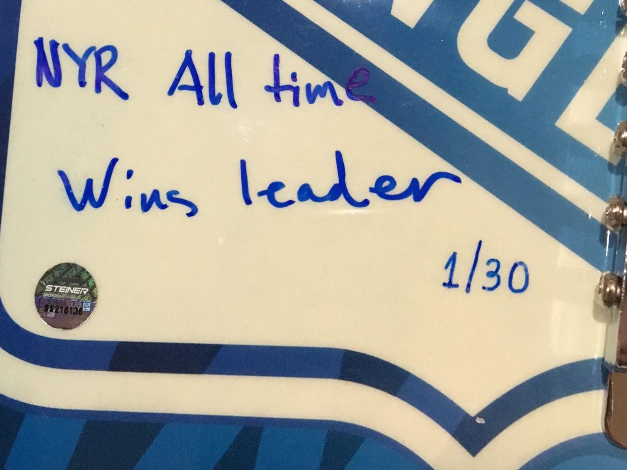 Henrik Lundqvist Signed LE New York Rangers Electric Guitar Inscribed "NYR All Time Wins Leader" (Steiner COA) at PristineAuction.com Henrik Lundqvist Signed LE New York Rangers Electric Guitar Inscribed "NYR All Time Wins Leader" (Steiner COA) at PristineAuction.com