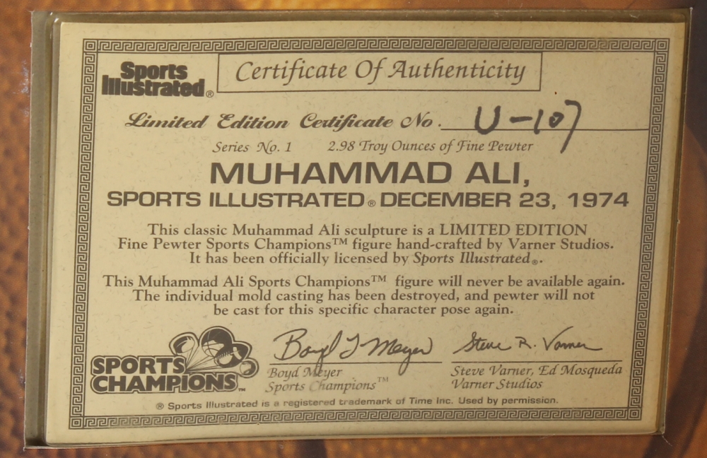 1997 Sports Illustrated Fine Pewter Muhammad Ali Figurine Pristine