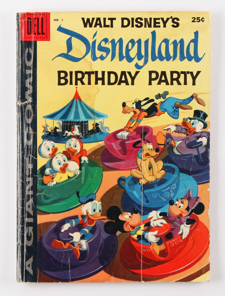 Vintage 1958 "Walt Disney's Disneyland Birthday Party" Issue #1 Dell Comic Book at PristineAuction.com Vintage 1958 "Walt Disney's Disneyland Birthday Party" Issue #1 Dell Comic Book at PristineAuction.com