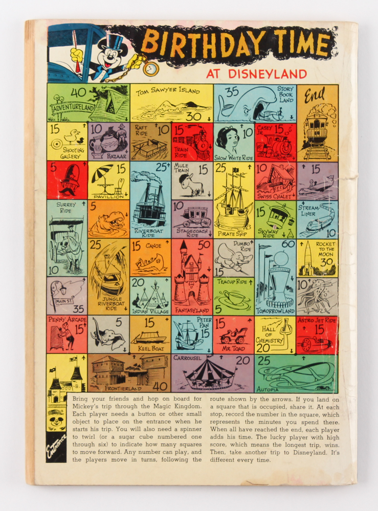 Vintage 1958 "Walt Disney's Disneyland Birthday Party" Issue #1 Dell Comic Book at PristineAuction.com Vintage 1958 "Walt Disney's Disneyland Birthday Party" Issue #1 Dell Comic Book at PristineAuction.com