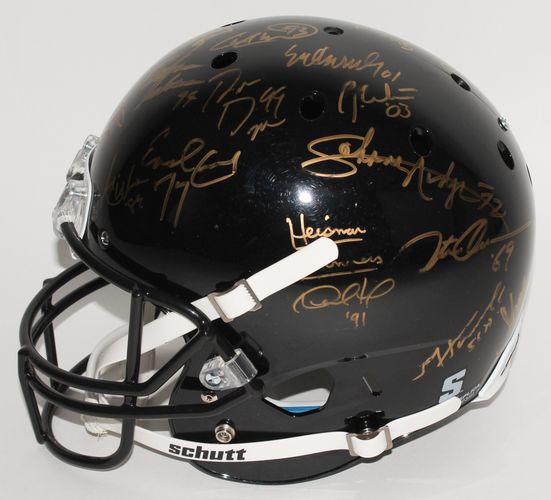Heisman Trophy Winners Full-Size Helmet Signed by (24) Including Barry Sanders, Marcus Allen, Bo Jackson, Earl Campbell (Steiner LOA) at PristineAuction.com Heisman Trophy Winners Full-Size Helmet Signed by (24) Including Barry Sanders, Marcus Allen, Bo Jackson, Earl Campbell (Steiner LOA) at PristineAuction.com