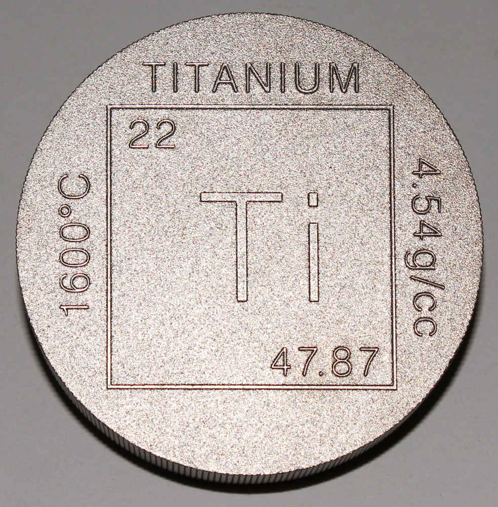 1 Pound (16 oz) Titanium Element Design Round Bullion Bar at PristineAuction.com 1 Pound (16 oz) Titanium Element Design Round Bullion Bar at PristineAuction.com