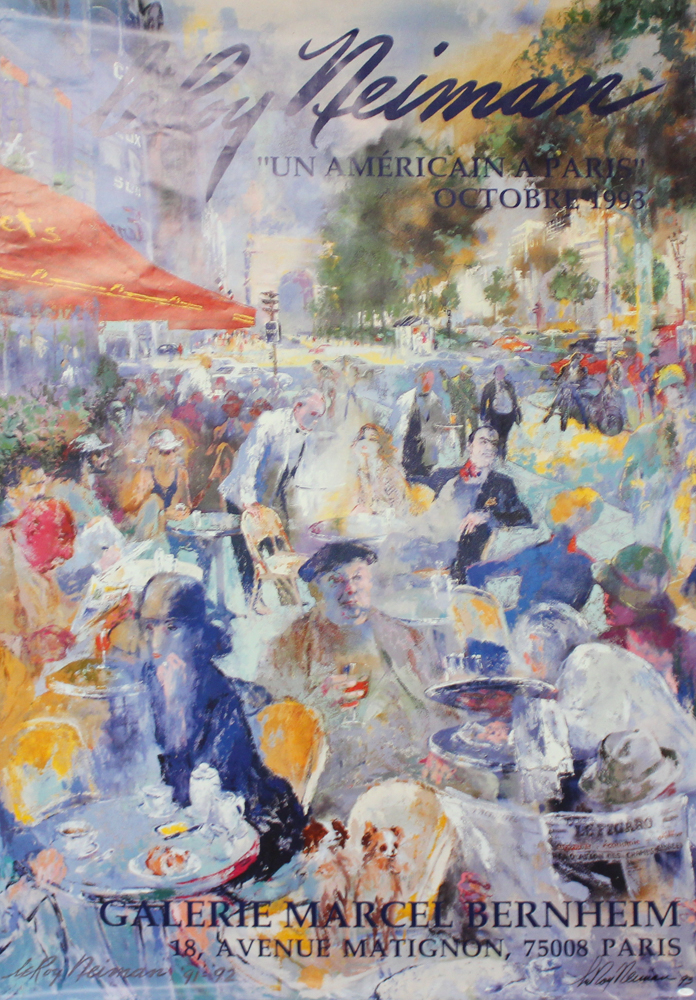 LeRoy Neiman Signed "Un Americain a Paris" 4' x 6' Museum-Used Advertisement Poster Print (JSA LOA) at PristineAuction.com LeRoy Neiman Signed "Un Americain a Paris" 4' x 6' Museum-Used Advertisement Poster Print (JSA LOA) at PristineAuction.com