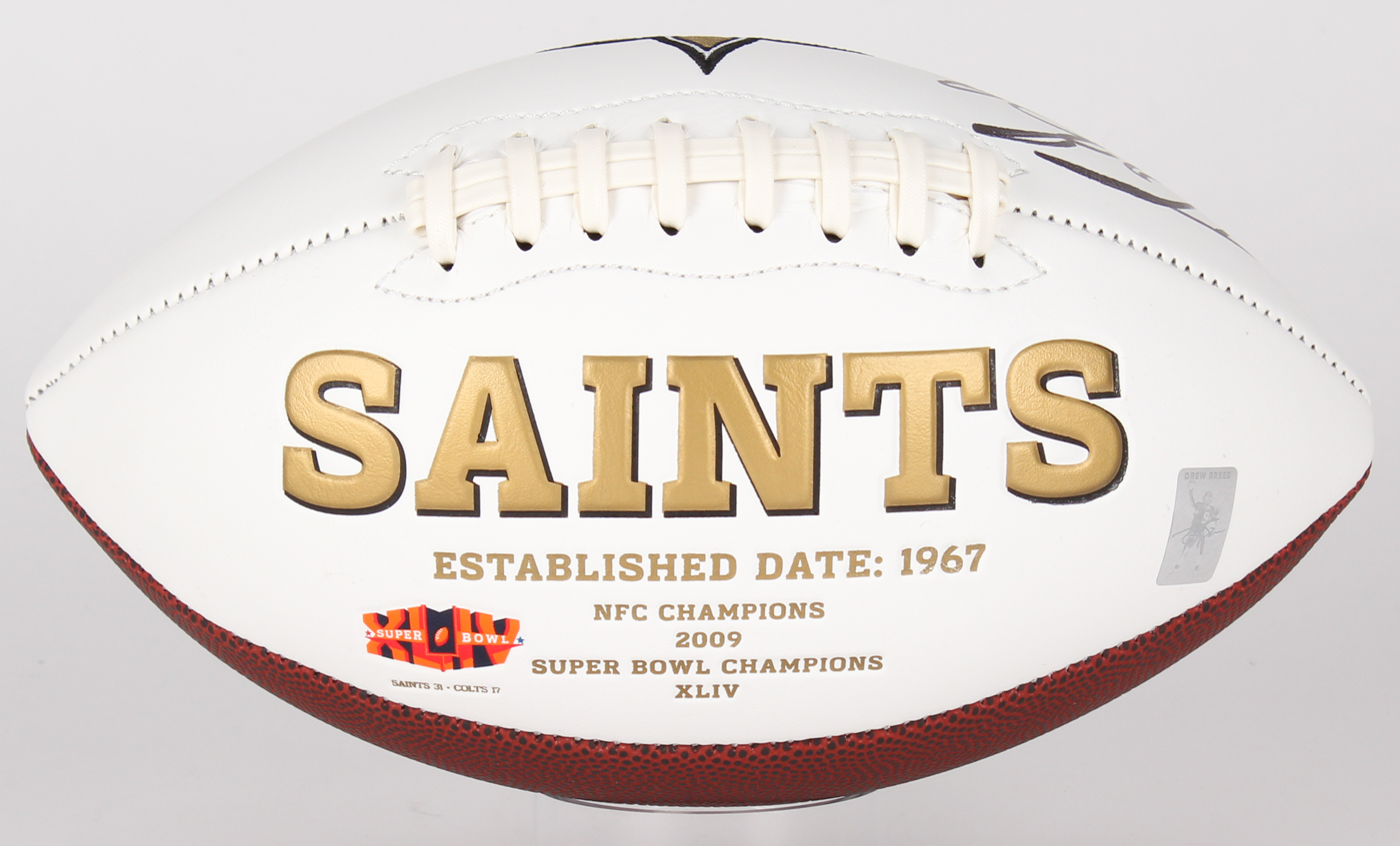 Drew Brees Signed Saints Logo Football (Brees Hologram) at PristineAuction.com Drew Brees Signed Saints Logo Football (Brees Hologram) at PristineAuction.com