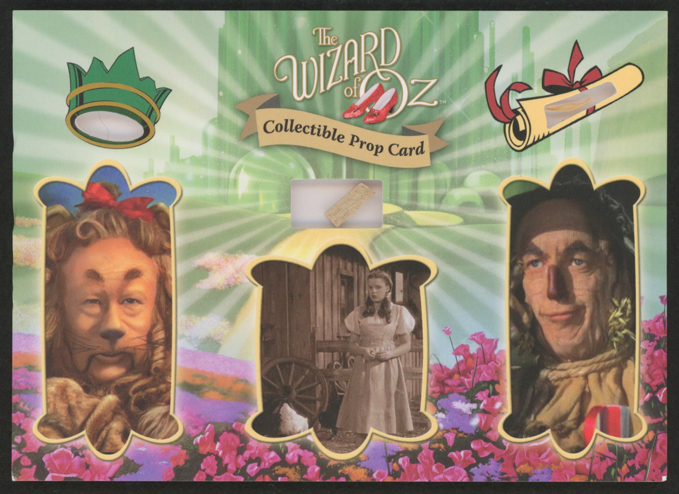 "Wizard of Oz" Prop Card Display With Piece of Wagon Wheel, Straw From Scarecrow & Hair From Lion (Odyssey COA) at PristineAuction.com "Wizard of Oz" Prop Card Display With Piece of Wagon Wheel, Straw From Scarecrow & Hair From Lion (Odyssey COA) at PristineAuction.com