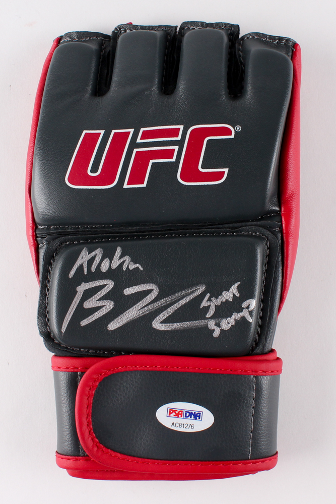 B. J. Penn Signed UFC MMA Boxing Glove Inscribed "Aloha" & "Just Scrap" (PSA COA) at PristineAuction.com B. J. Penn Signed UFC MMA Boxing Glove Inscribed "Aloha" & "Just Scrap" (PSA COA) at PristineAuction.com