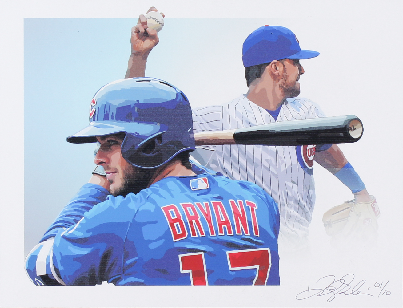 Kris Bryant Cubs Limited Edition 8.5" x 11" Lithograph Signed by Artist Kirk Fairchild #1/10 at PristineAuction.com Kris Bryant Cubs Limited Edition 8.5" x 11" Lithograph Signed by Artist Kirk Fairchild #1/10 at PristineAuction.com