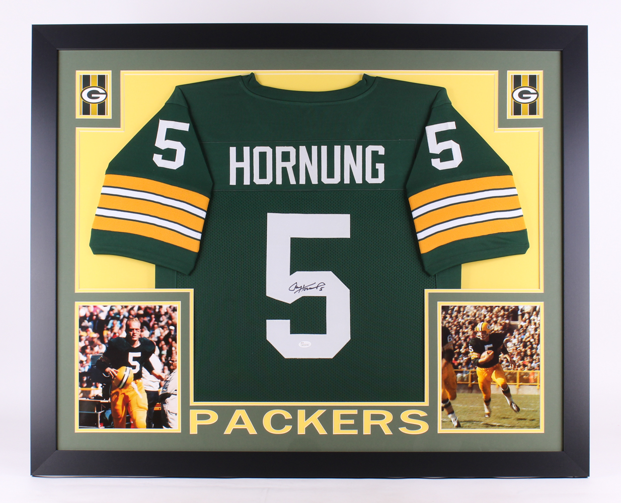 Paul Hornung Signed Packers 35"x 43" Custom Framed Jersey (JSA COA) at PristineAuction.com Paul Hornung Signed Packers 35"x 43" Custom Framed Jersey (JSA COA) at PristineAuction.com