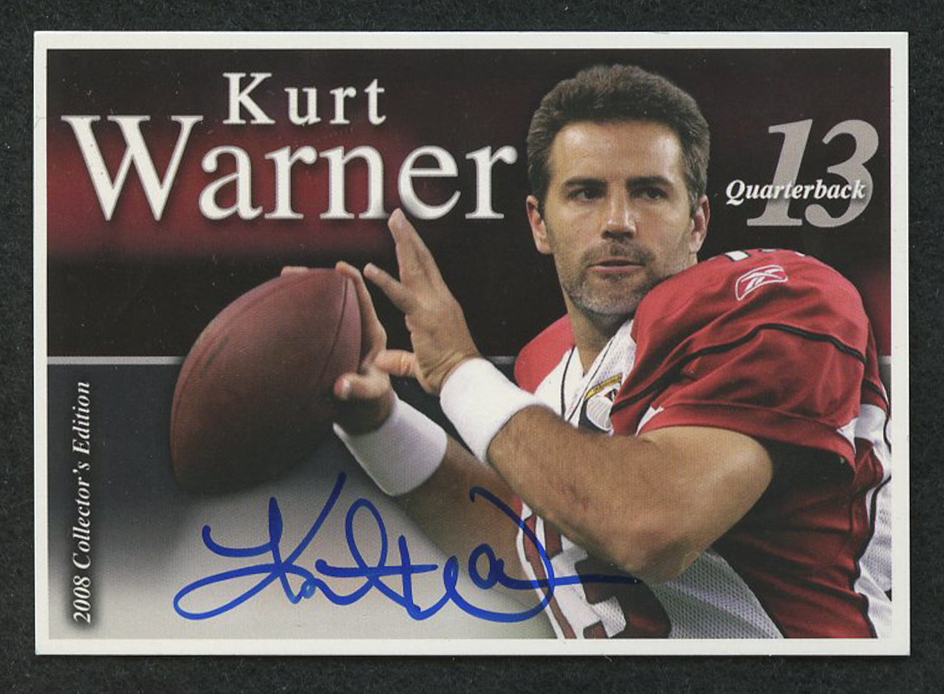Kurt Warner Signed 2008 Collector's Edition Football Trading Card (JSA COA) at PristineAuction.com Kurt Warner Signed 2008 Collector's Edition Football Trading Card (JSA COA) at PristineAuction.com
