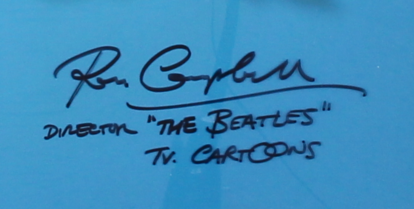 Ron Campbell Signed The Beatles "Saturday Morning Beatles" 21" x 18" Custom Matted Limited Edition Animation Cel (PA LOA) at PristineAuction.com Ron Campbell Signed The Beatles "Saturday Morning Beatles" 21" x 18" Custom Matted Limited Edition Animation Cel (PA LOA) at PristineAuction.com