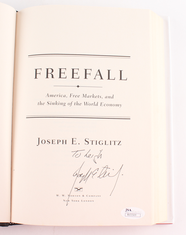 Joseph E. Stiglitz Signed "Freefall" Hardcover Book (JSA COA) at PristineAuction.com Joseph E. Stiglitz Signed "Freefall" Hardcover Book (JSA COA) at PristineAuction.com