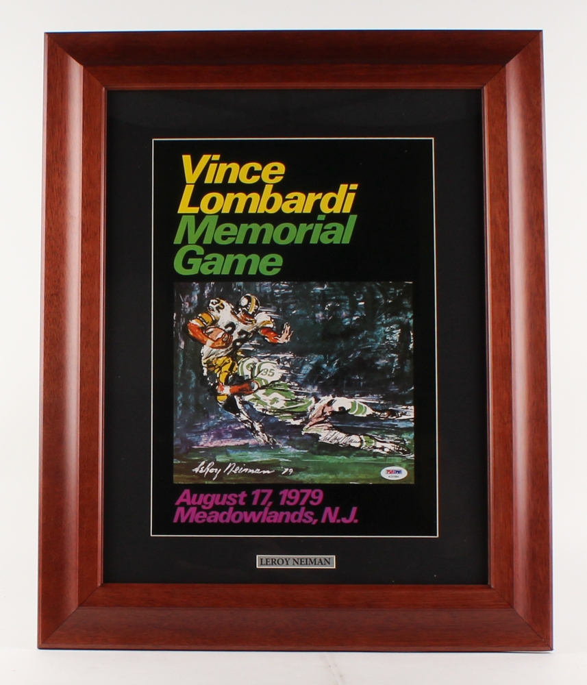 LeRoy Neiman Signed "VInce Lombardi Memorial Game" 19" x
