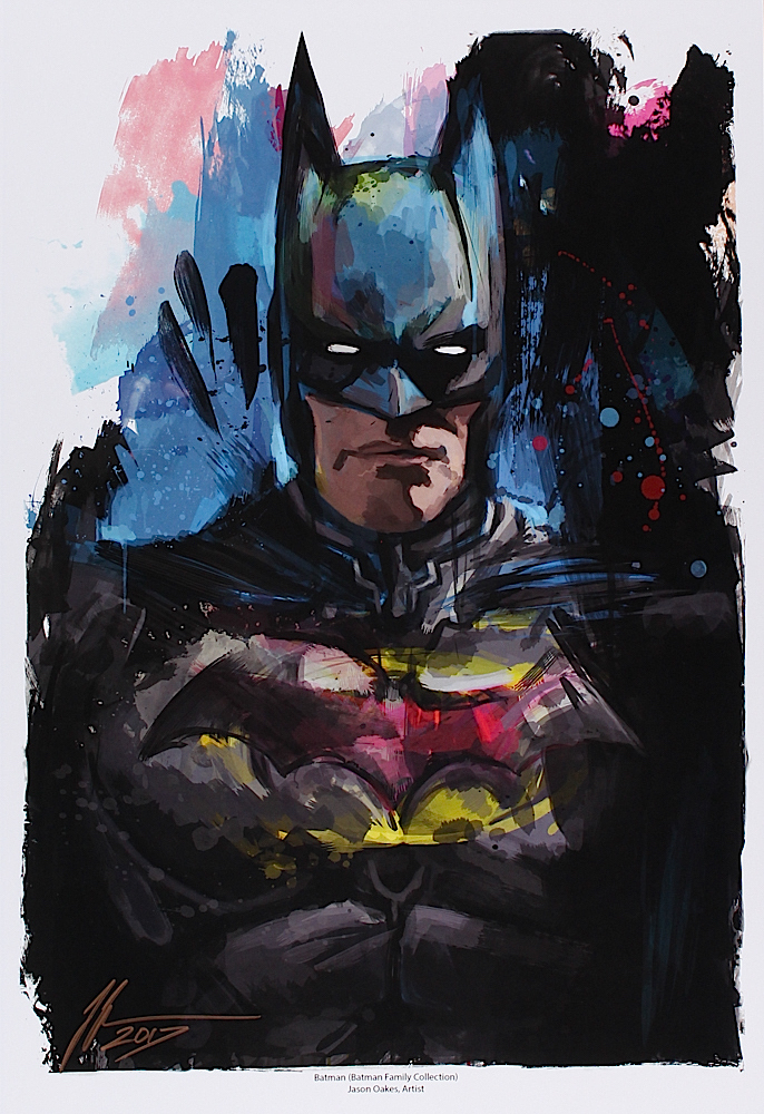 Jason Oakes - "Batman" Signed Batman Family Collection 13" x 19" Lithograph at PristineAuction.com Jason Oakes - "Batman" Signed Batman Family Collection 13" x 19" Lithograph at PristineAuction.com