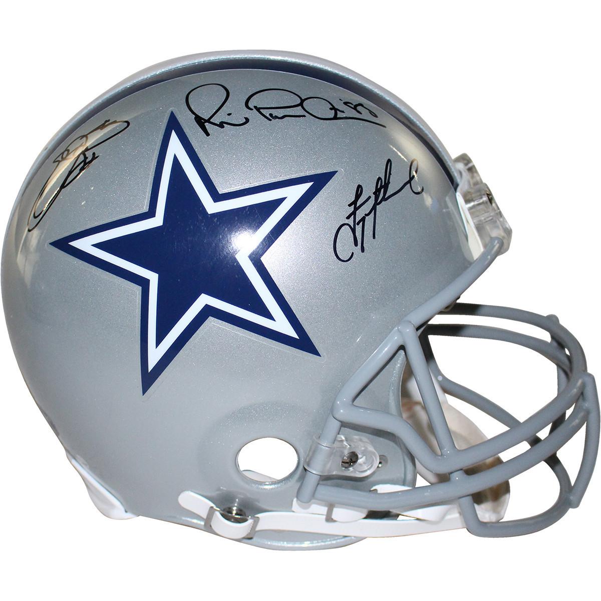 Troy Aikman, Michael Irvin & Emmitt Smith Signed Cowboys Full-Size Authentic On-Field Helmet (Steiner COA) at PristineAuction.com Troy Aikman, Michael Irvin & Emmitt Smith Signed Cowboys Full-Size Authentic On-Field Helmet (Steiner COA) at PristineAuction.com