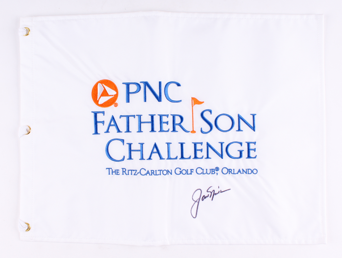 Jack Nicklaus Signed Father Son Challenge Golf Pin Flag (JSA ALOA) at PristineAuction.com Jack Nicklaus Signed Father Son Challenge Golf Pin Flag (JSA ALOA) at PristineAuction.com