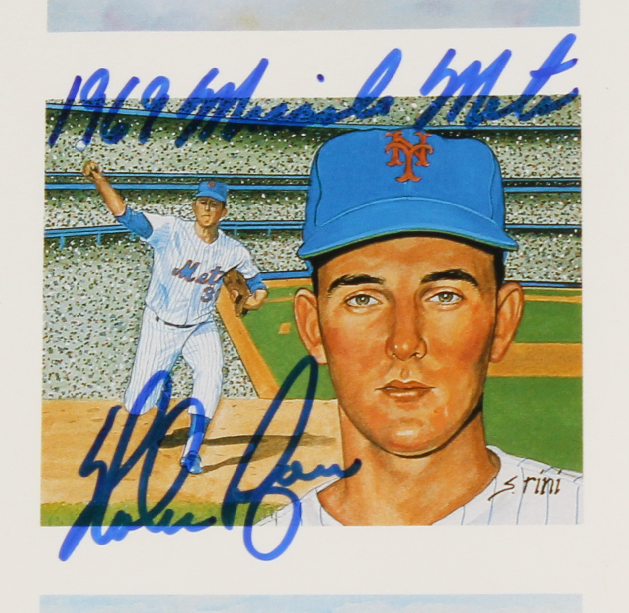 Nolan Ryan Signed Mets 24" x 28" Custom Framed Vintage Lithograph Display Inscribed "1969 Miracle Mets" (JSA COA) at PristineAuction.com Nolan Ryan Signed Mets 24" x 28" Custom Framed Vintage Lithograph Display Inscribed "1969 Miracle Mets" (JSA COA) at PristineAuction.com