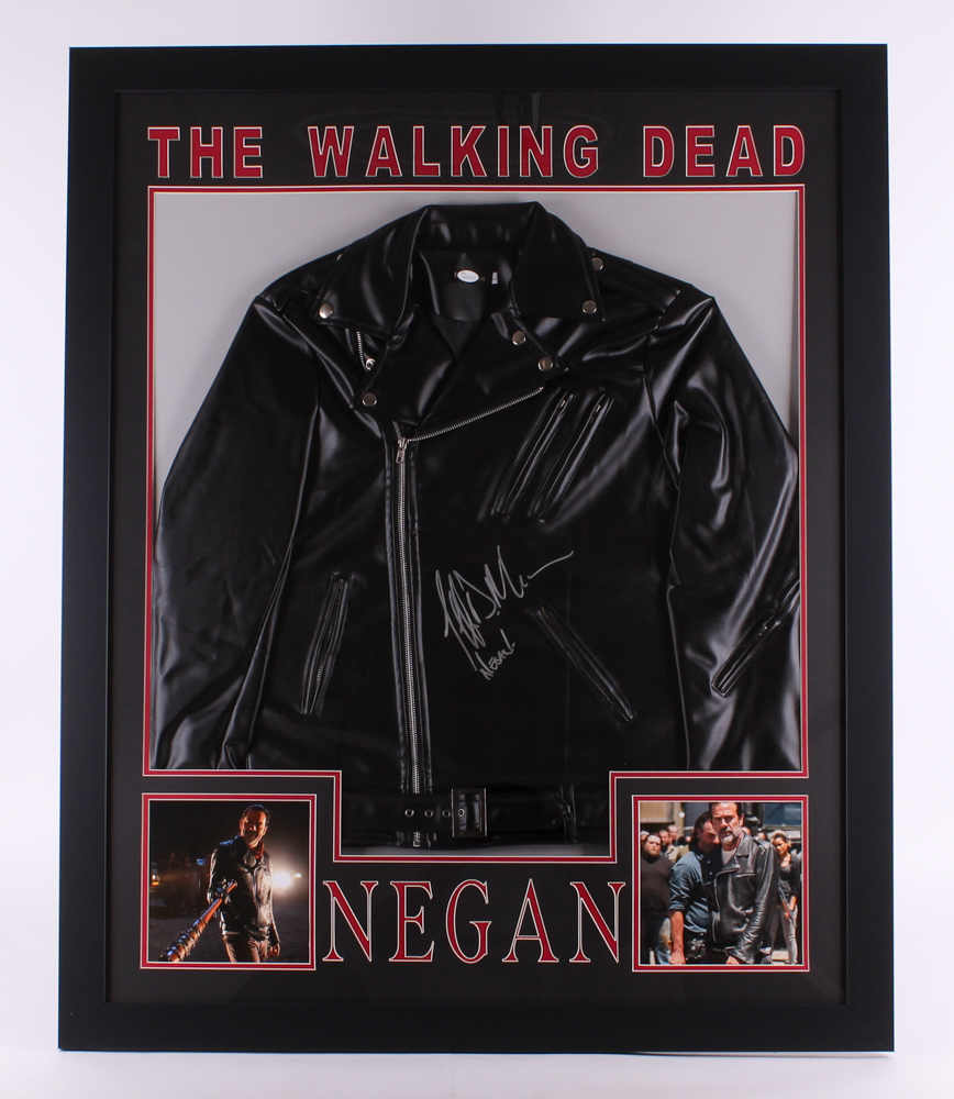 Jeffrey Dean Morgan Signed "The Walking Dead" 35" x 43" Custom Framed Leather Jacket Inscribed "Negan" (JSA COA) at PristineAuction.com Jeffrey Dean Morgan Signed "The Walking Dead" 35" x 43" Custom Framed Leather Jacket Inscribed "Negan" (JSA COA) at PristineAuction.com