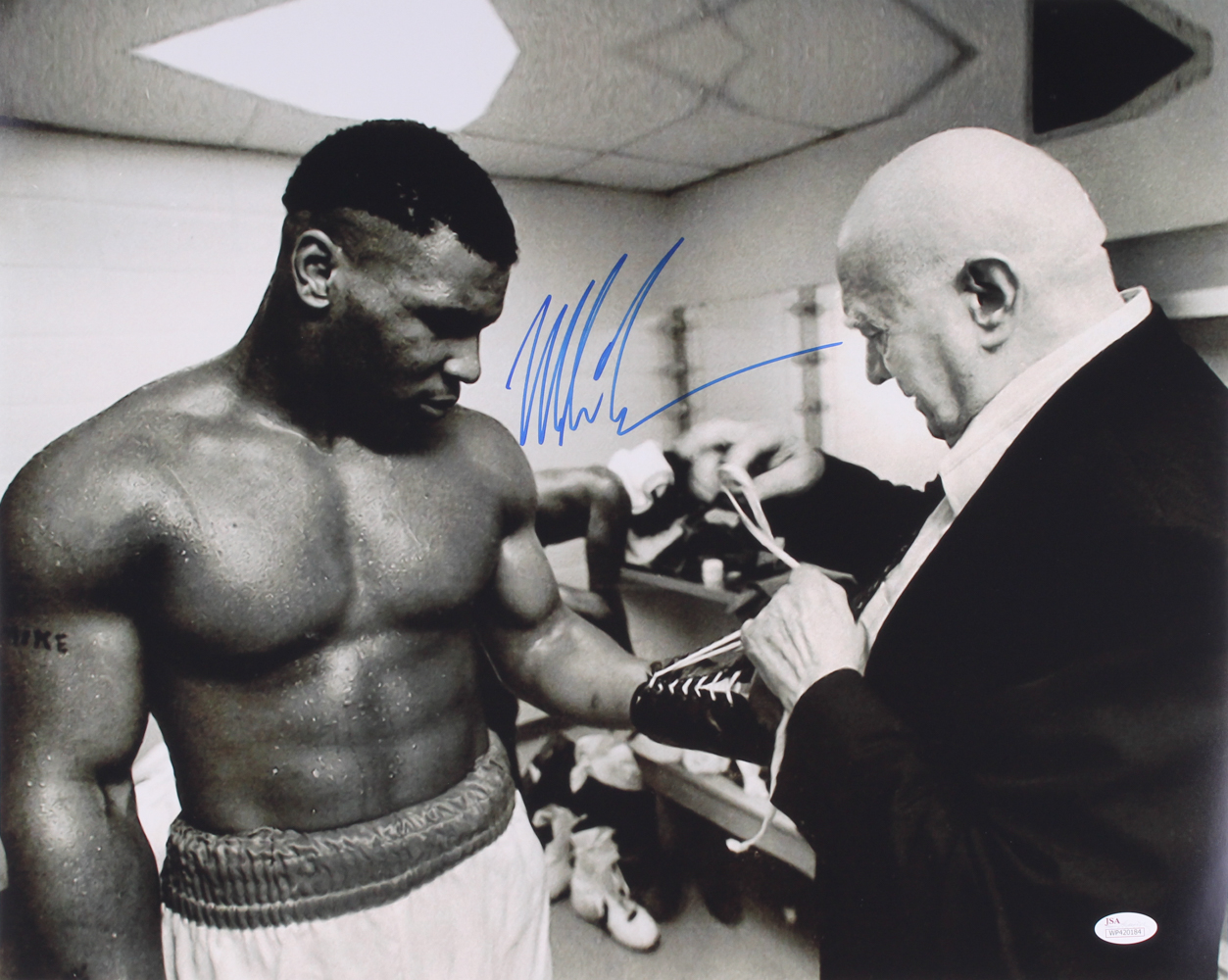 Mike Tyson Signed 16x20 Photo with Cus D'Amato (JSA COA) at PristineAuction.com Mike Tyson Signed 16x20 Photo with Cus D'Amato (JSA COA) at PristineAuction.com