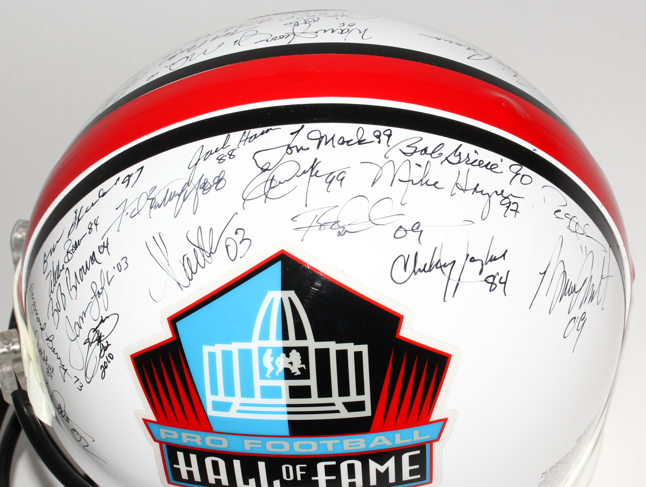 NFL HOF Full-Size Helmet Signed by (49) with Jim Brown, Joe Montana, Dan Marino, Dick Butkus, Troy Aikman, Emmitt Smith, Deion Sanders, Bruce Smith, Don Shula, Jerry Rice, Ronnie Lott, Gale Sayers (JSA LOA) at PristineAuction.com NFL HOF Full-Size Helmet Signed by (49) with Jim Brown, Joe Montana, Dan Marino, Dick Butkus, Troy Aikman, Emmitt Smith, Deion Sanders, Bruce Smith, Don Shula, Jerry Rice, Ronnie Lott, Gale Sayers (JSA LOA) at PristineAuction.com