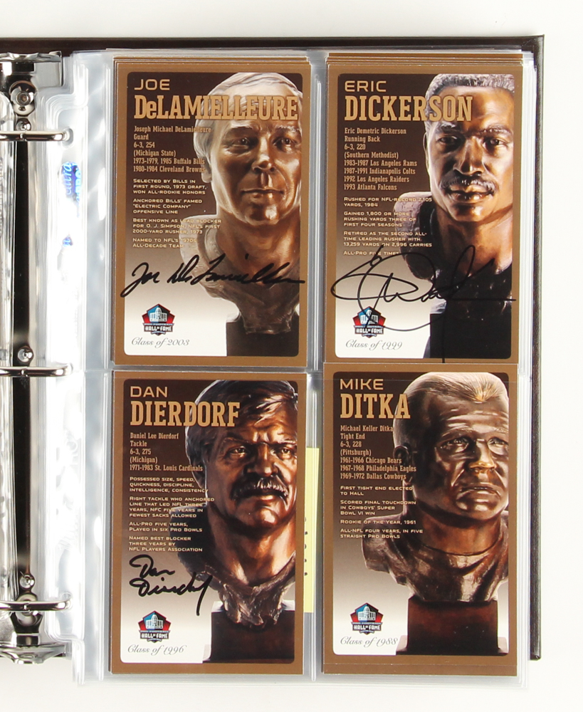 Pro Football Hall of Fame Bronze Bust Collector Card Set Signed by (147+) with Joe Montana, John Elway, Barry Sanders, John Madden, Steve Young, Terry Bradshaw, Franco Harris, Jack Lambert, Dan Marino (HOF COA) at PristineAuction.com Pro Football Hall of Fame Bronze Bust Collector Card Set Signed by (147+) with Joe Montana, John Elway, Barry Sanders, John Madden, Steve Young, Terry Bradshaw, Franco Harris, Jack Lambert, Dan Marino (HOF COA) at PristineAuction.com
