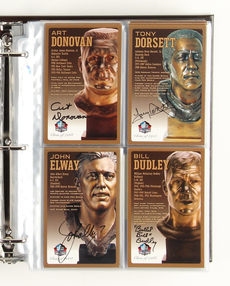 Pro Football Hall of Fame Bronze Bust Collector Card Set Signed by (147+) with Joe Montana, John Elway, Barry Sanders, John Madden, Steve Young, Terry Bradshaw, Franco Harris, Jack Lambert, Dan Marino (HOF COA) at PristineAuction.com Pro Football Hall of Fame Bronze Bust Collector Card Set Signed by (147+) with Joe Montana, John Elway, Barry Sanders, John Madden, Steve Young, Terry Bradshaw, Franco Harris, Jack Lambert, Dan Marino (HOF COA) at PristineAuction.com