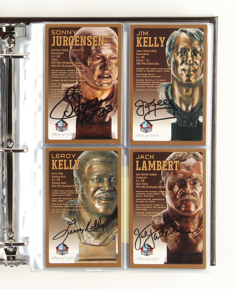 Pro Football Hall of Fame Bronze Bust Collector Card Set Signed by (147+) with Joe Montana, John Elway, Barry Sanders, John Madden, Steve Young, Terry Bradshaw, Franco Harris, Jack Lambert, Dan Marino (HOF COA) at PristineAuction.com Pro Football Hall of Fame Bronze Bust Collector Card Set Signed by (147+) with Joe Montana, John Elway, Barry Sanders, John Madden, Steve Young, Terry Bradshaw, Franco Harris, Jack Lambert, Dan Marino (HOF COA) at PristineAuction.com