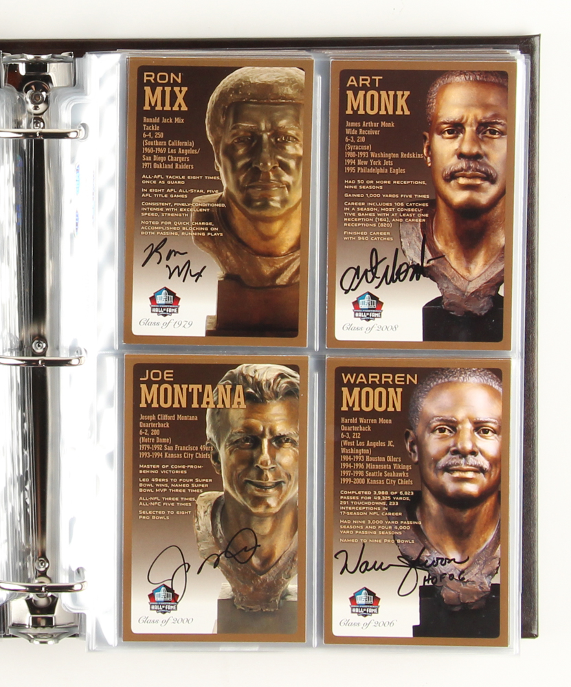 Pro Football Hall of Fame Bronze Bust Collector Card Set Signed by (147+) with Joe Montana, John Elway, Barry Sanders, John Madden, Steve Young, Terry Bradshaw, Franco Harris, Jack Lambert, Dan Marino (HOF COA) at PristineAuction.com Pro Football Hall of Fame Bronze Bust Collector Card Set Signed by (147+) with Joe Montana, John Elway, Barry Sanders, John Madden, Steve Young, Terry Bradshaw, Franco Harris, Jack Lambert, Dan Marino (HOF COA) at PristineAuction.com