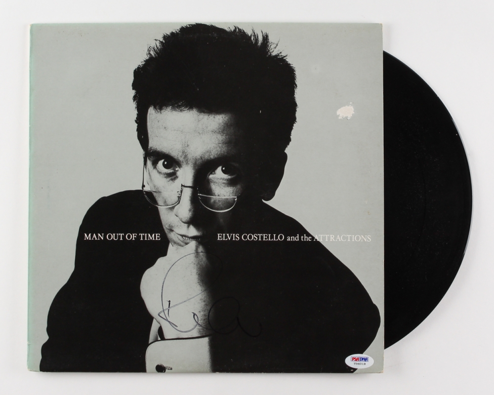 Elvis Costello Signed Elvis Costello and the Attractions "Man Out of Time" Vinyl Record Album