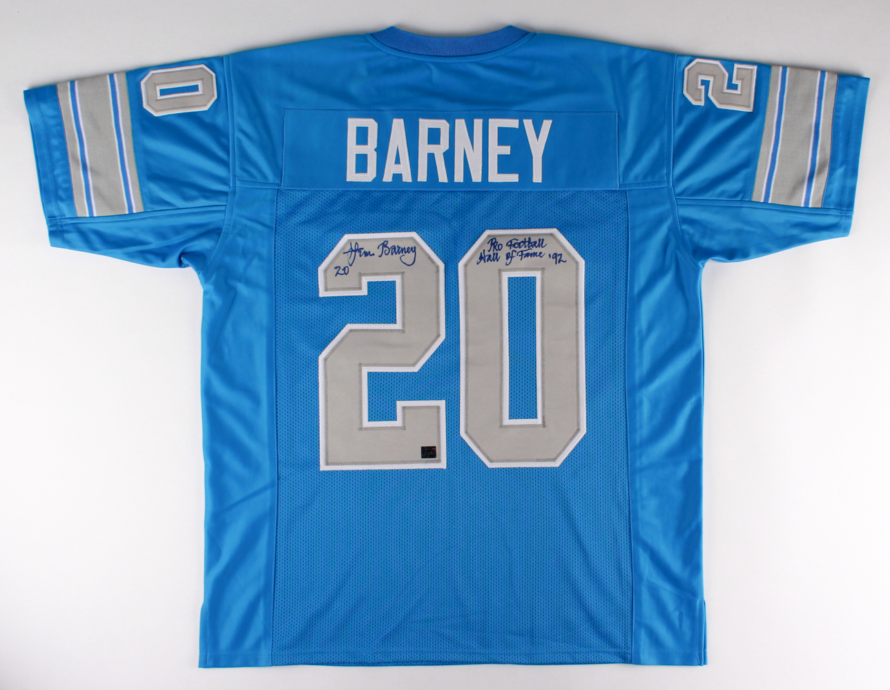 Lem Barney Signed Lions Jersey Inscribed "Pro Football Hall of Fame 92" (Barney COA) at PristineAuction.com Lem Barney Signed Lions Jersey Inscribed "Pro Football Hall of Fame 92" (Barney COA) at PristineAuction.com