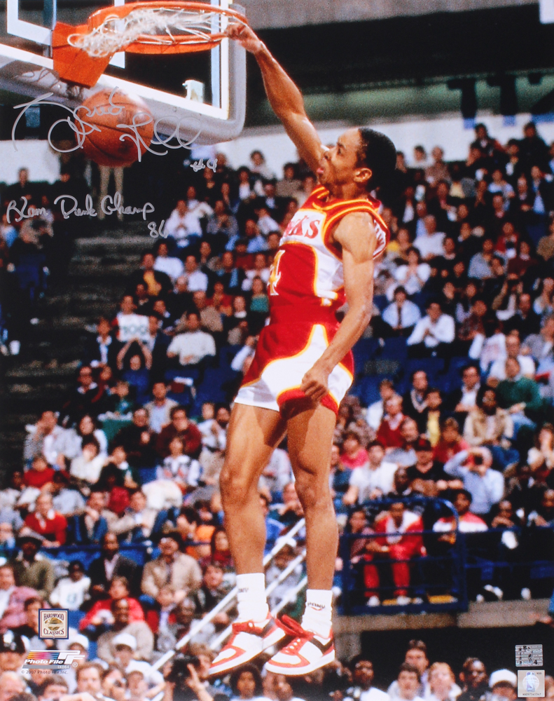 Spud Webb Signed Hawks 16x20 Photo Inscribed "Slam Dunk Champ 86" (Webb Hologram) at PristineAuction.com Spud Webb Signed Hawks 16x20 Photo Inscribed "Slam Dunk Champ 86" (Webb Hologram) at PristineAuction.com