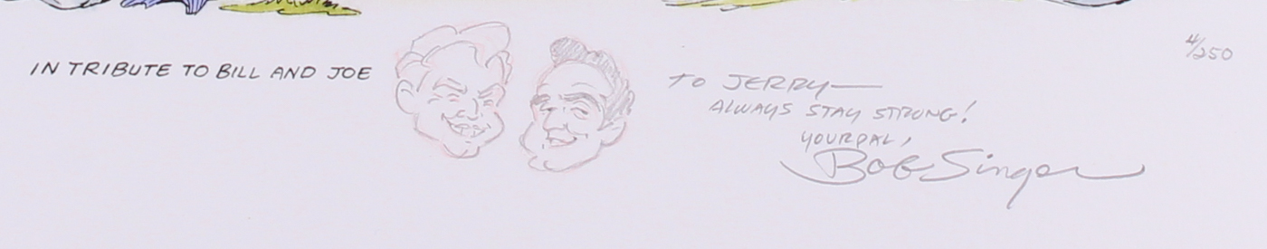 Bob Singer Signed "Hanna-Barbera Presents The Flintstones" 20" x 15" Limited Edition Giclee on Paper #4/250 (PA LOA & Clampett Studio COA) at PristineAuction.com Bob Singer Signed "Hanna-Barbera Presents The Flintstones" 20" x 15" Limited Edition Giclee on Paper #4/250 (PA LOA & Clampett Studio COA) at PristineAuction.com