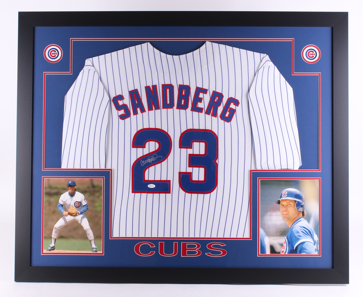 Ryne Sandberg Signed Cubs 35" x 43" Custom Framed Jersey (JSA COA) at PristineAuction.com Ryne Sandberg Signed Cubs 35" x 43" Custom Framed Jersey (JSA COA) at PristineAuction.com