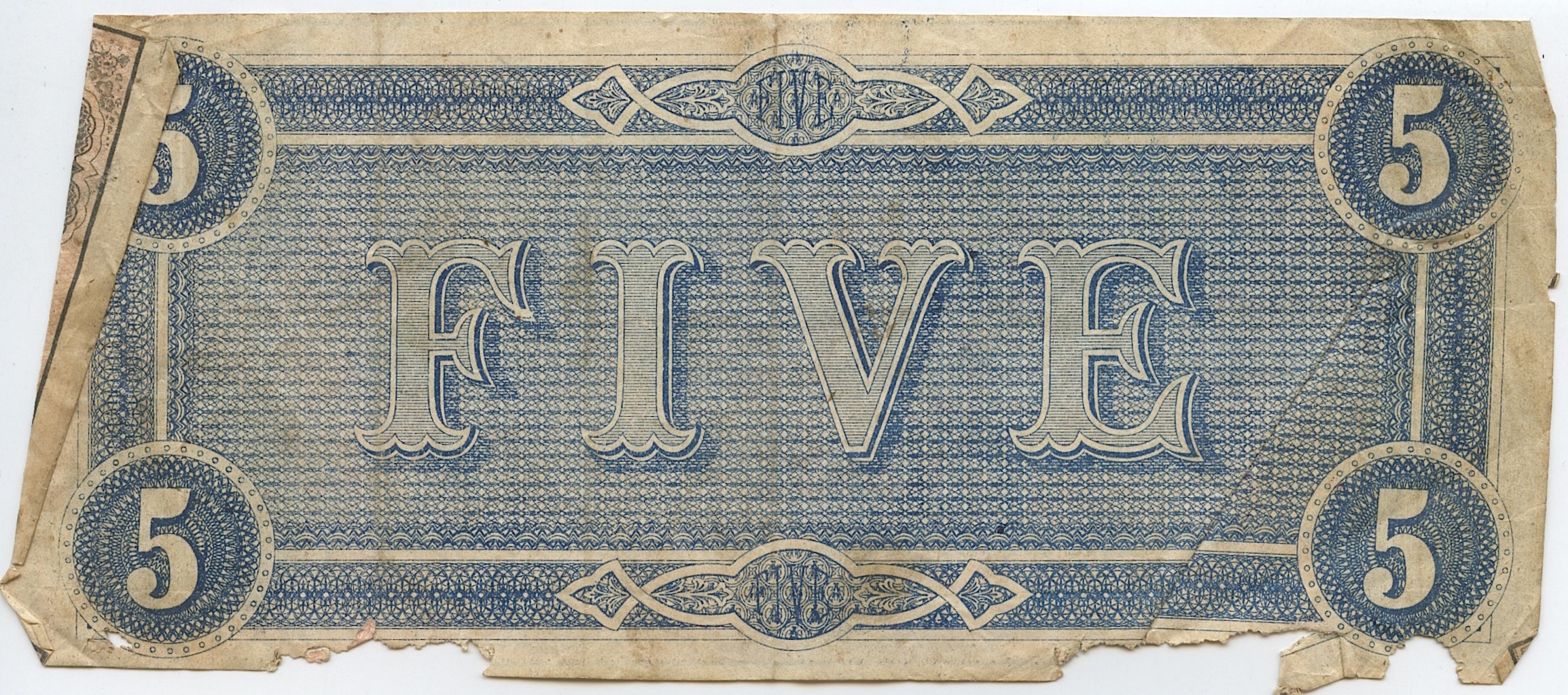 1864 $5 Five Dollars Confederate States of America Richmond CSA Bank Note Bill at PristineAuction.com 1864 $5 Five Dollars Confederate States of America Richmond CSA Bank Note Bill at PristineAuction.com