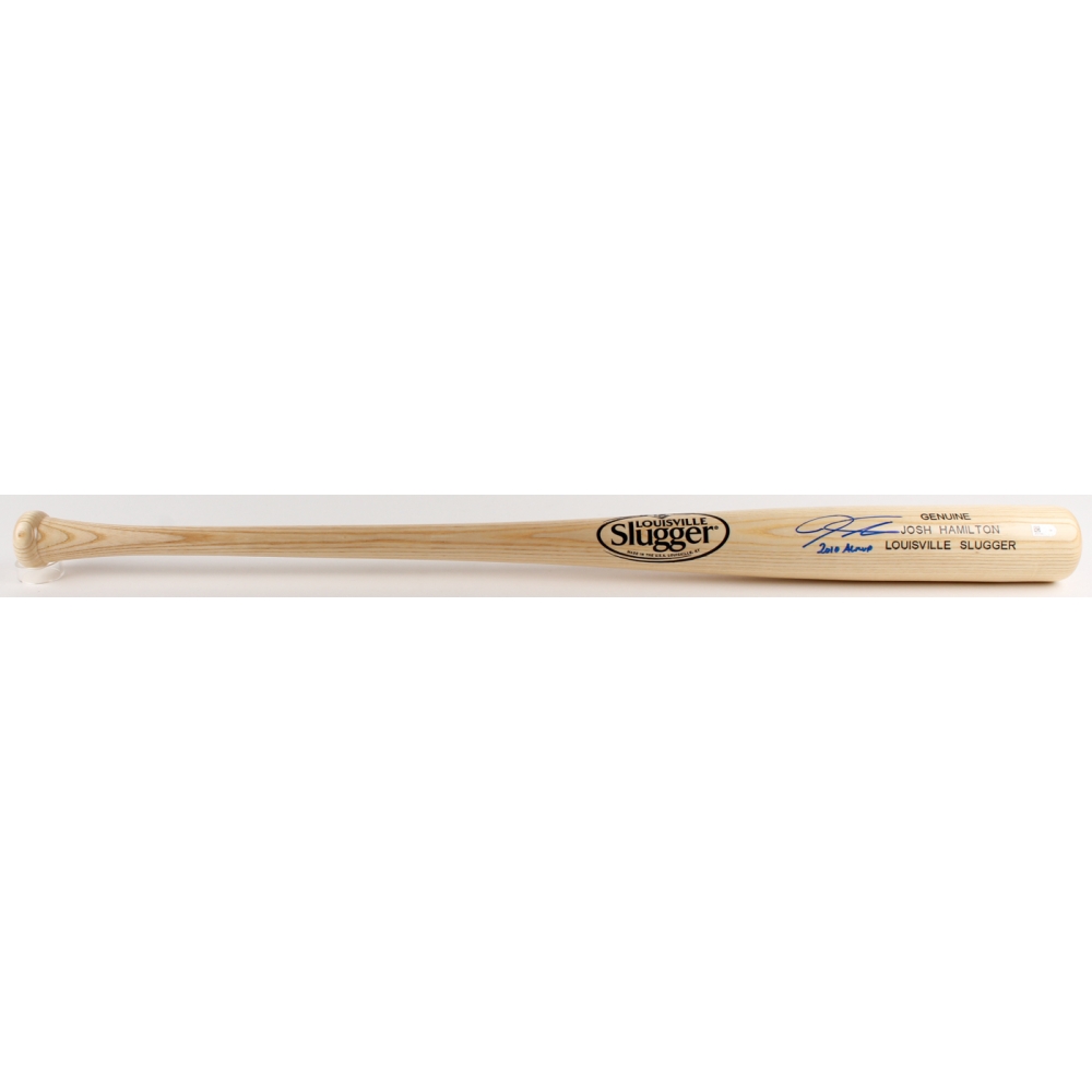 Josh Hamilton Signed Louisville Slugger Custom Engraved Baseball Bat Inscribed "2010 AL MVP