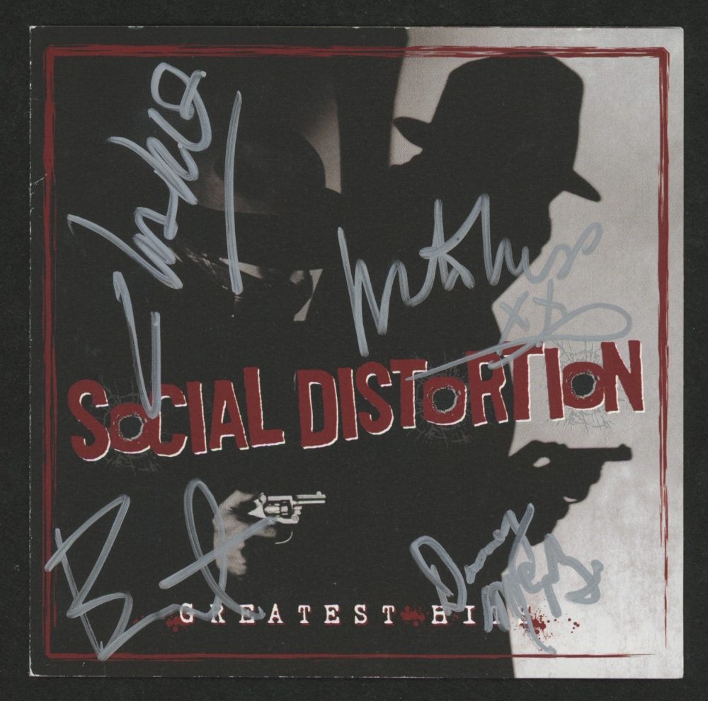 Social Distortion CD Cover Signed by Mike Ness, Charlie Quintana, Brent Harding & Danny McGough