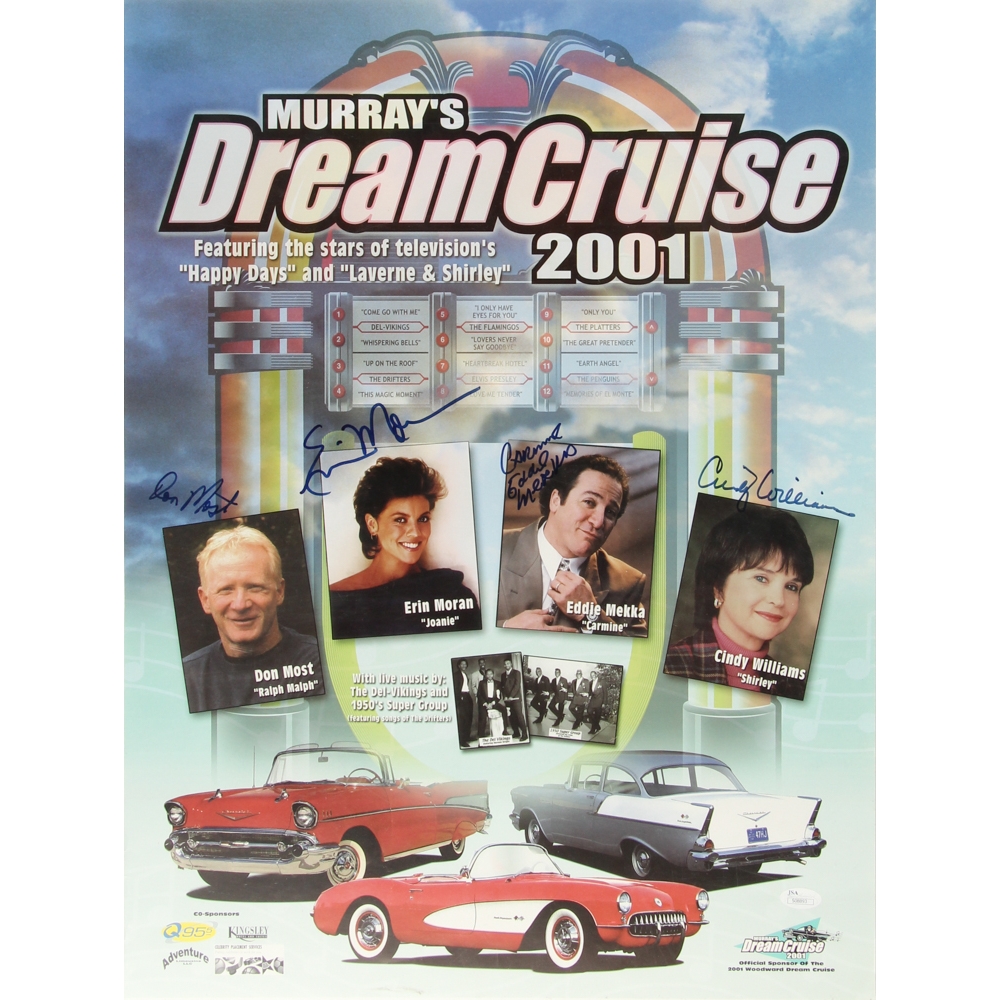 Erin Moran, Don Most, Eddie Mekka & Cindy Williams Signed 18" x 23