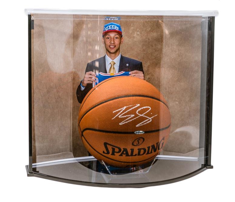 Ben Simmons Signed Official NBA Game Ball Basketball with Curve Display Case (UDA COA) at PristineAuction.com Ben Simmons Signed Official NBA Game Ball Basketball with Curve Display Case (UDA COA) at PristineAuction.com